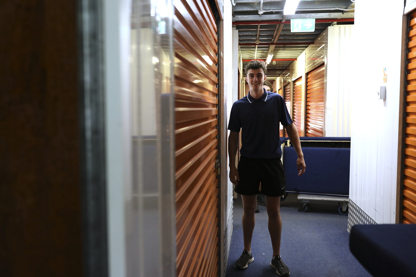 Jet in the storage facility corridor